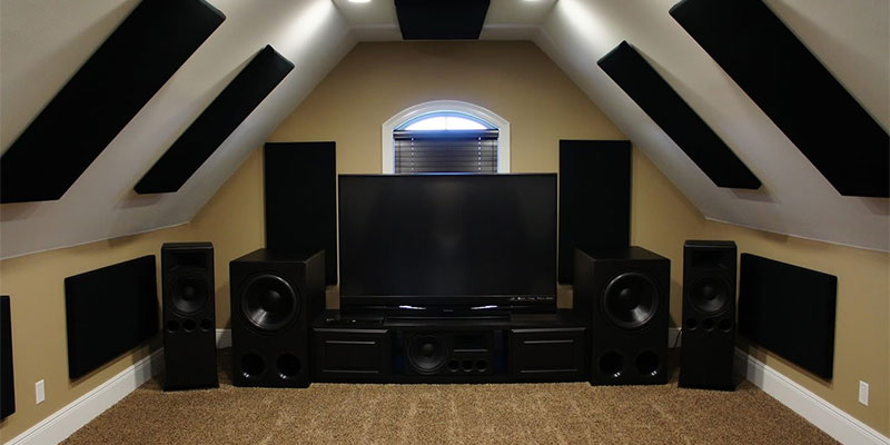home theater with 2 subwoofers